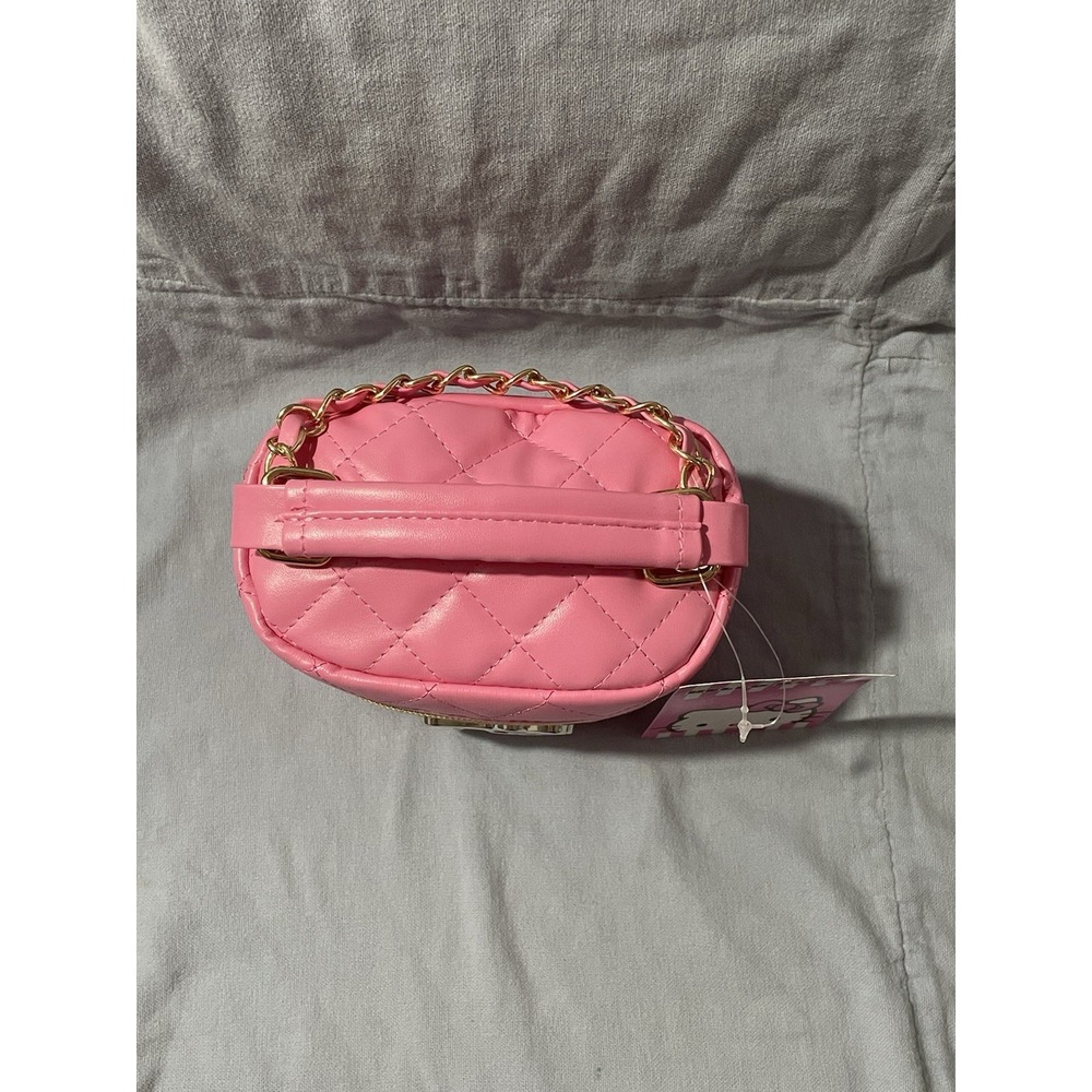 NEW Sanrio Hello Kitty Pink Makeup Box Quilt-Like Mini Purse w/ Chain & Lip Set - Picture 3 of 9
